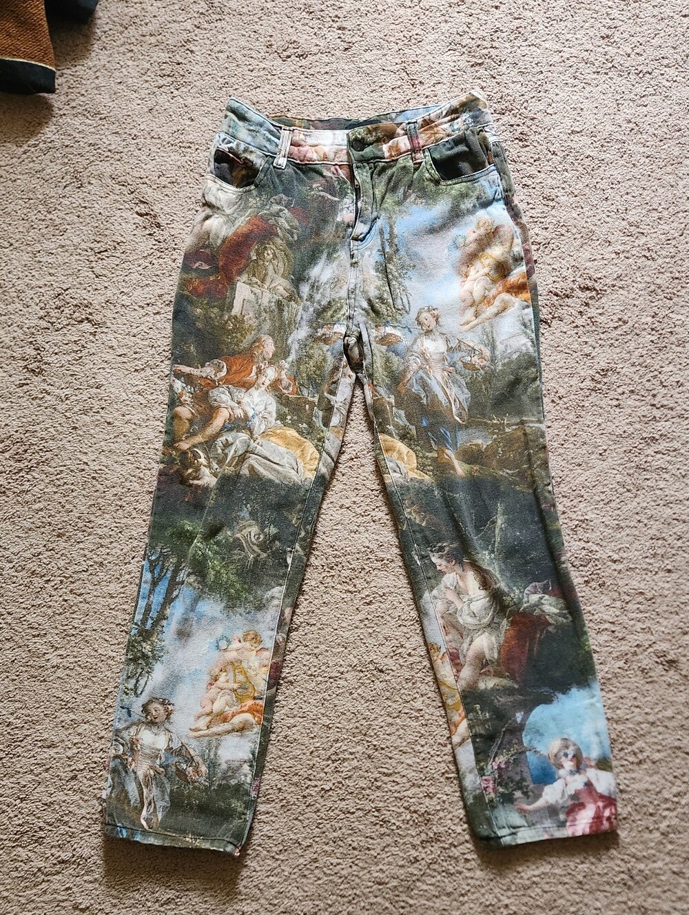 Current Mood DaVinci Demons Renaissance Painting Straight Leg Jean Pant Med - Picture 2 of 7